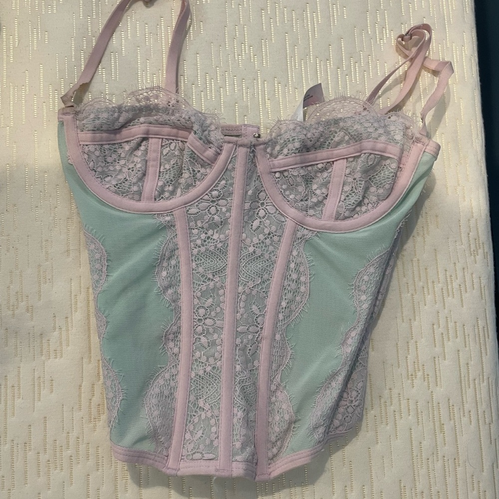 Urban Outfitters Pink and Mint Corset
